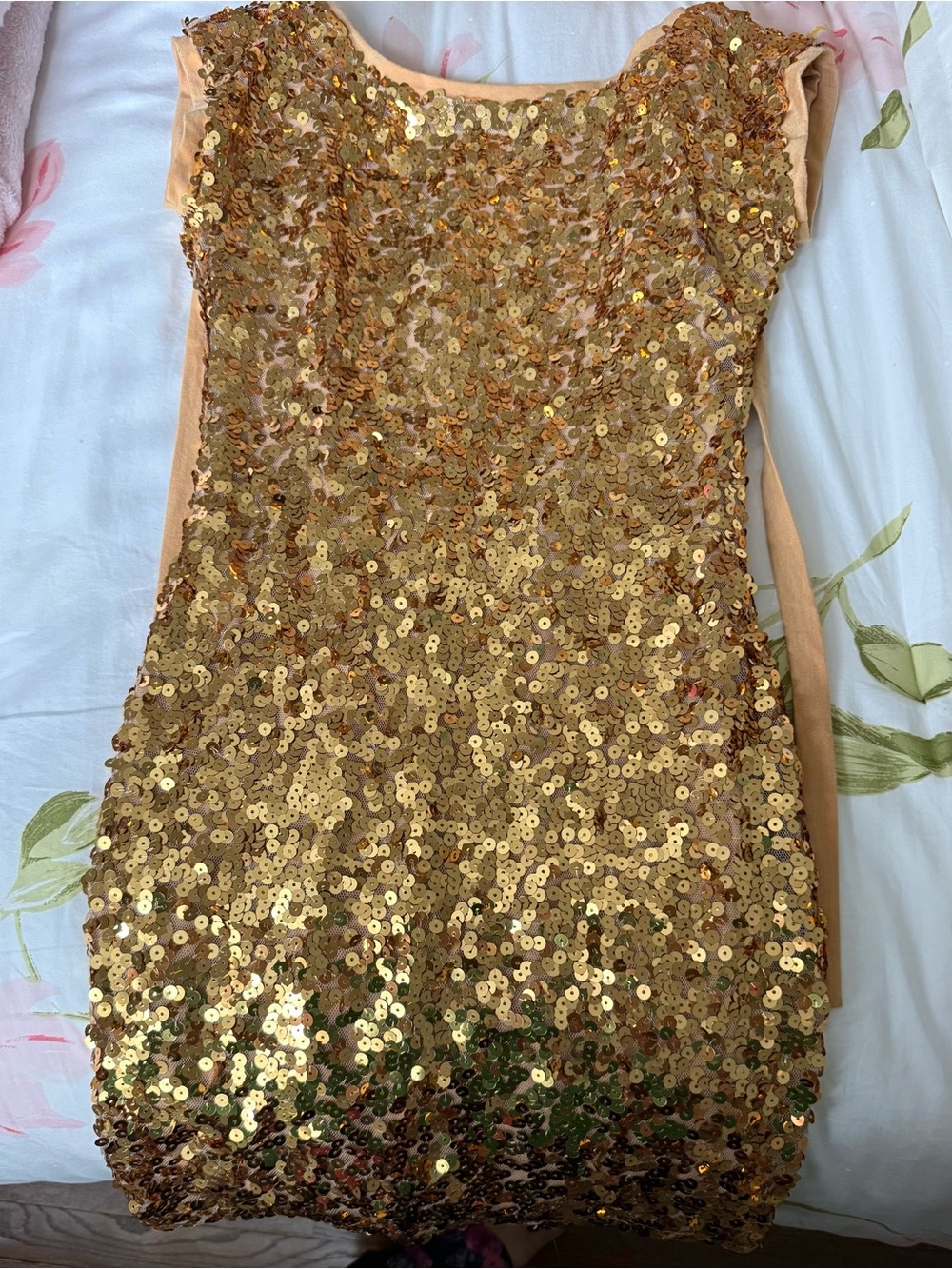 Gold Sequin Bodycon Dress - Brand